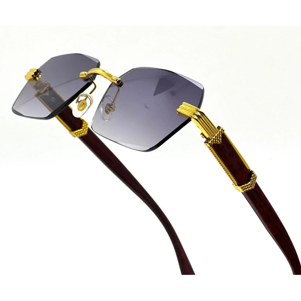Designer Style Men Sunglasses Gold Festival Classic New Gradient Grey Lens UV400